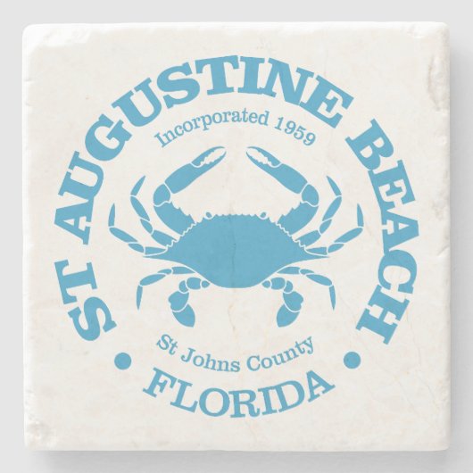 St Augustine Beach (krab) Stenen Onderzetter (Voorkant)