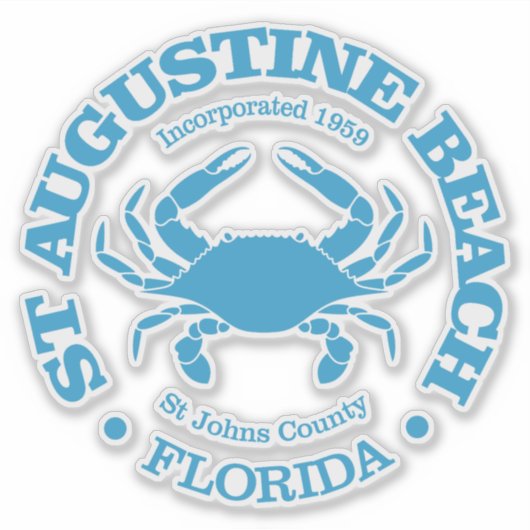 St Augustine Beach (krab) Sticker (Voorkant)
