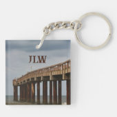 St Augustine Beach Pier Florida Fotografisch Sleutelhanger (Achterkant)