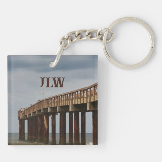 St Augustine Beach Pier Florida Fotografisch Sleutelhanger (Achterkant)
