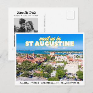 St. Augustine Bewaar de Datum Retro Silhouette Pos Briefkaart