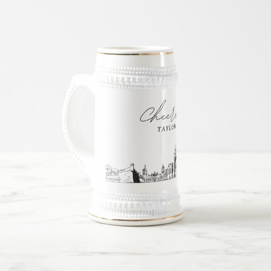 St. Augustine Bridal Party Gift gepersonaliseerd Bierpul (Voorkant links)