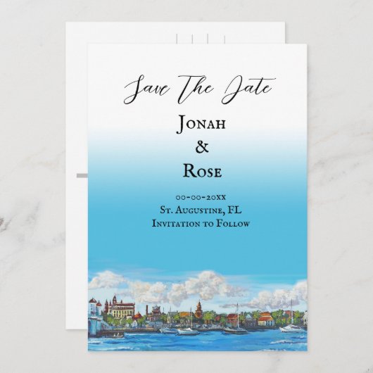 St. Augustine bruiloft aankondiging (Voorkant / Achterkant)