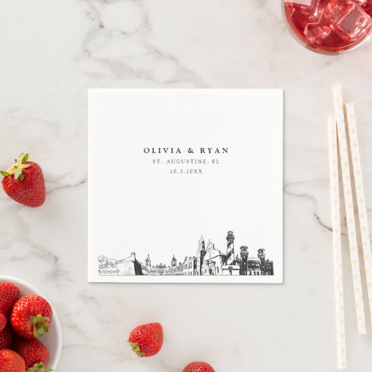 St. Augustine bruiloft cocktail servet (Insitu)