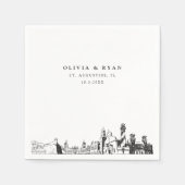 St. Augustine bruiloft cocktail servet (Voorkant)