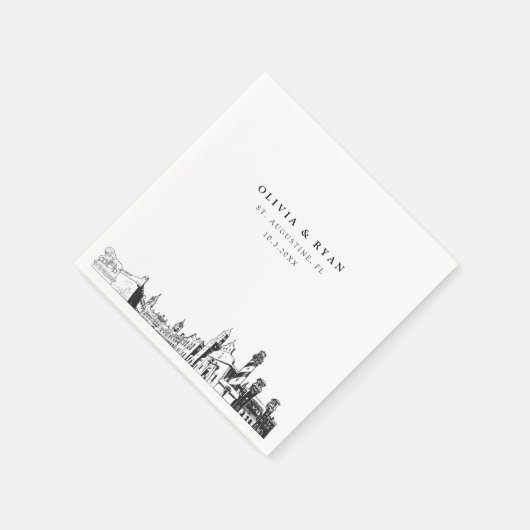 St. Augustine bruiloft cocktail servet (Hoek)