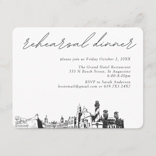 St Augustine bruiloft elegante repetitie diner Informatiekaartje (Voorkant)