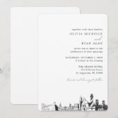 St Augustine bruiloft elegante skyline uitnodiging (Voorkant / Achterkant)