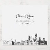 St. Augustine bruiloft gepersonaliseerde champagne Sparkling Wijnetiket (Enkel label)