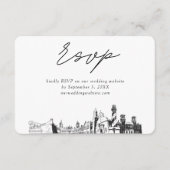 St Augustine Bruiloft Minimalistische Schets RSVP Informatiekaartje (Voorkant)