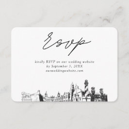 St Augustine Bruiloft Minimalistische Schets RSVP Informatiekaartje
