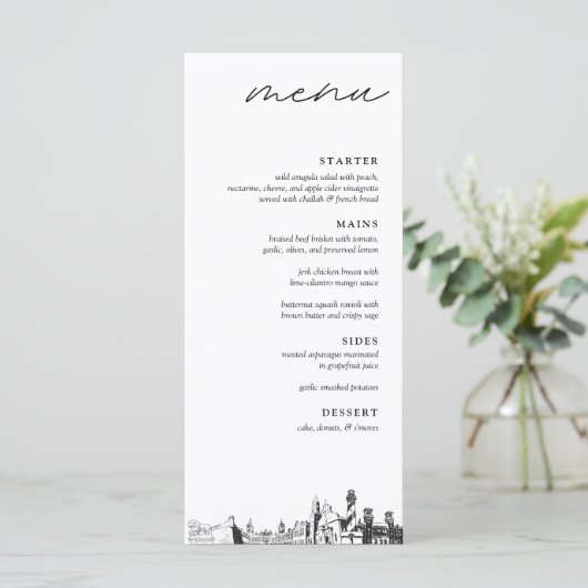 St. Augustine Bruiloft Receptie Diner Menu (Staand voorkant)