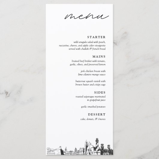 St. Augustine Bruiloft Receptie Diner Menu (Voorkant)