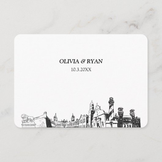 St Augustine Bruiloft Traditionele RSVP Maaltijden Informatiekaartje (Achterkant)