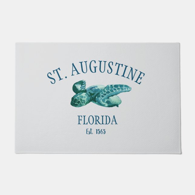 St Augustine EST 1565 Beach Zee Schildpad Deurmat (Voorkant)