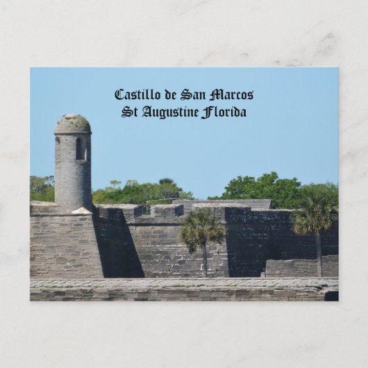 St Augustine FL Castillo de San Marcos Fortress Briefkaart (Voorkant)