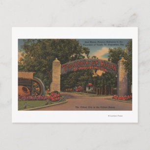St. Augustine, FL - Fontein of Youth Entrance Briefkaart