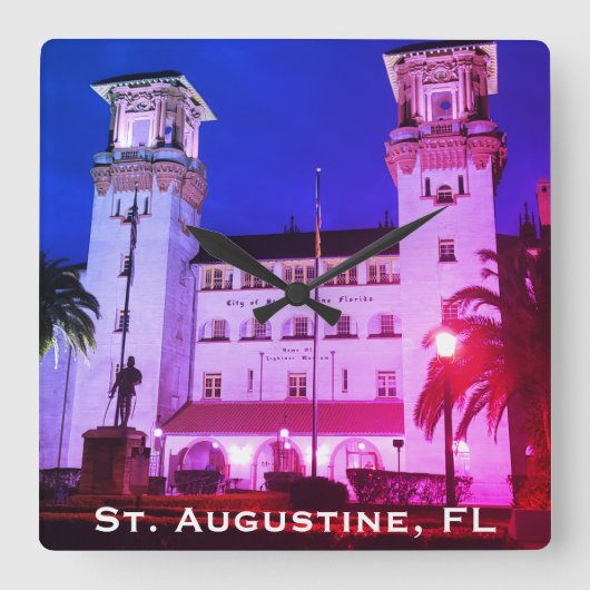 St. Augustine, FL - Hotel Alcazar Vierkante Klok (Voorkant)