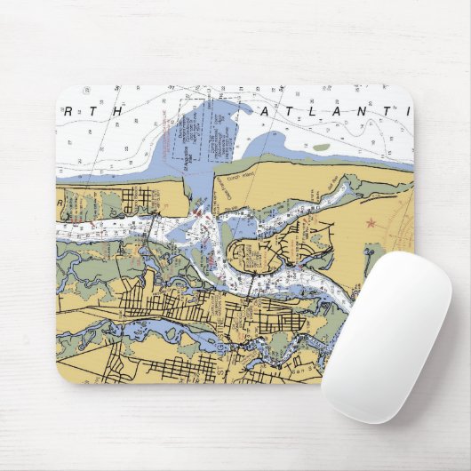 St. Augustine FL Nautical Harbour Chart mousepad Muismat (Met muis)
