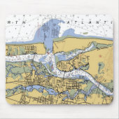 St. Augustine FL Nautical Harbour Chart mousepad Muismat (Voorkant)