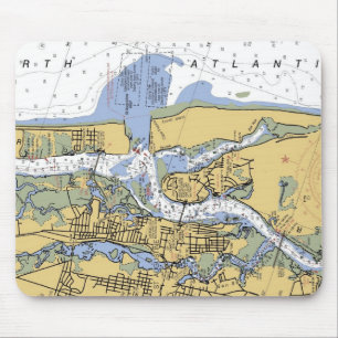 St. Augustine FL Nautical Harbour Chart mousepad Muismat