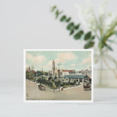 St Augustine FL, Plaza en Markt, 1908 Retro Briefkaart (Staand voorkant)