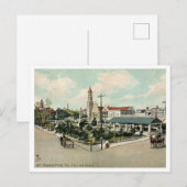 St Augustine FL, Plaza en Markt, 1908 Retro Briefkaart (Voorkant / Achterkant)
