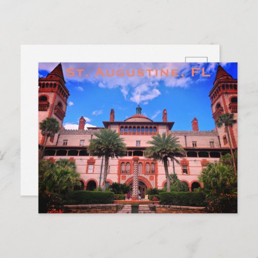 St. Augustine, FL - Ponce de Leon Hotel Briefkaart (Voorkant / Achterkant)