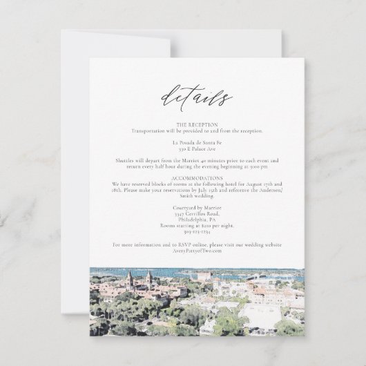 ST AUGUSTINE FL Skyline Bestemmingsgegevens Kaart (Voorkant)