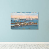 St. Augustine, FL - Uitzicht van de Brug van Lions Canvas Afdruk (Insitu (Houten vloer))