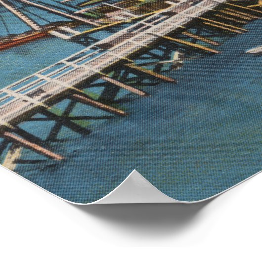 St. Augustine, FL - Uitzicht van de Brug van Lions Poster (Hoek)