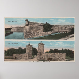 St. Augustine, FL - Uitzicht van Ft. Marion & City Poster