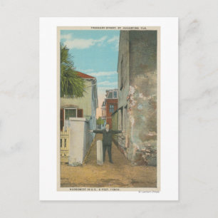 St. Augustine, FL - Uitzicht van Treasury Street & Briefkaart