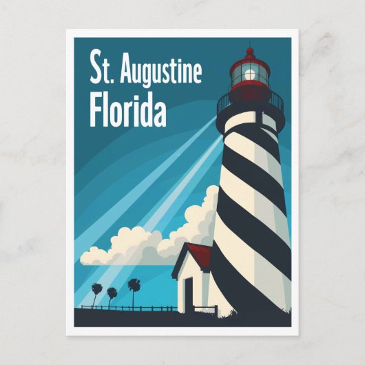 St. Augustine FL - Vuurtoren op Anastasia Island Briefkaart (Voorkant)