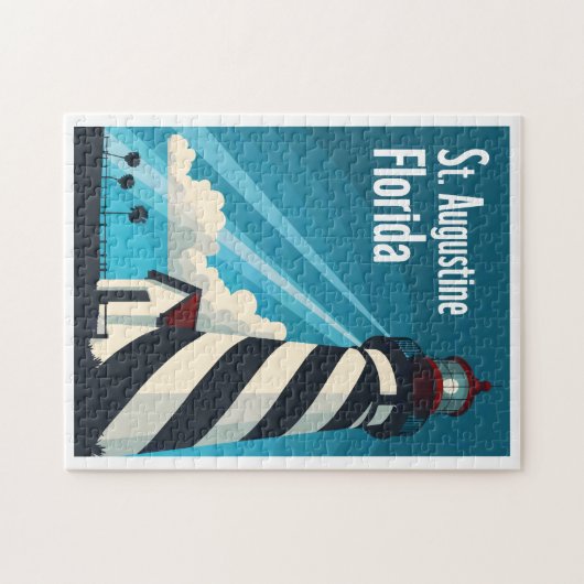 St. Augustine FL - Vuurtoren op Anastasia Island Legpuzzel (Horizontaal)