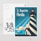 St. Augustine FL Vuurtoren Save the Date Briefkaart (Voorkant / Achterkant)