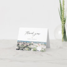 ST AUGUSTINE FL Waterverf Skyline Dank u kaart