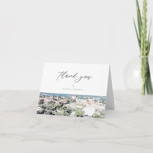 ST AUGUSTINE FL Waterverf Skyline Dank u kaart (Voorkant)