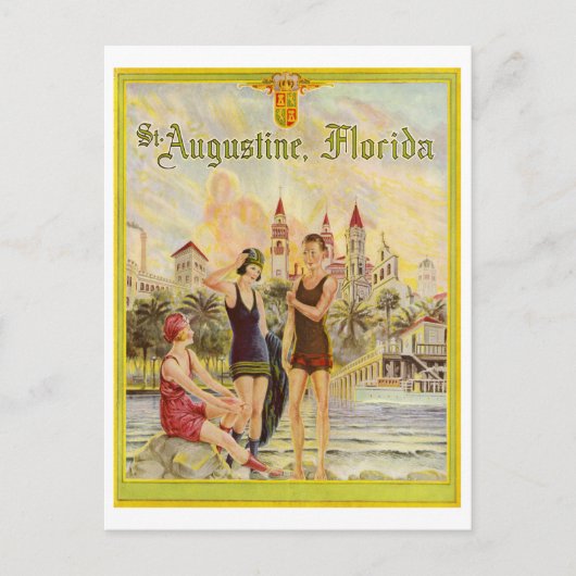 St. Augustine Florida  1920s illustratie Briefkaart (Voorkant)