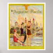 St. Augustine Florida 1920s illustratie Poster (Voorkant)