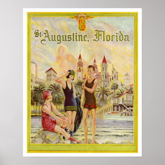 St. Augustine Florida  1920s illustratie Poster (Voorkant)