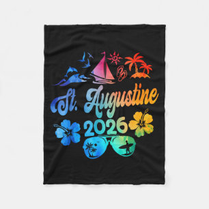 St. Augustine Florida 2026 Vakantie Tie Dye Zomer Fleece Deken