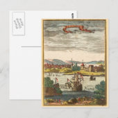 St. Augustine Florida Antiek 1686 Engraving Briefkaart (Voorkant / Achterkant)