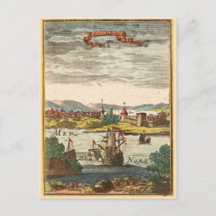 St. Augustine Florida Antiek 1686 Engraving Briefkaart