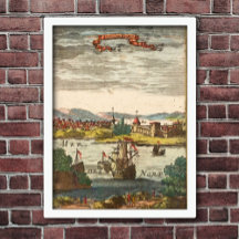 St. Augustine Florida Antiek 1686 Engraving