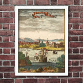 St. Augustine Florida Antiek 1686 Engraving Poster