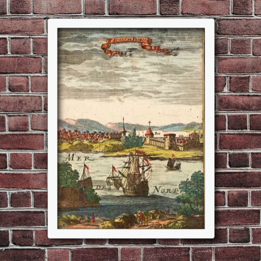 St. Augustine Florida Antiek 1686 Engraving Poster