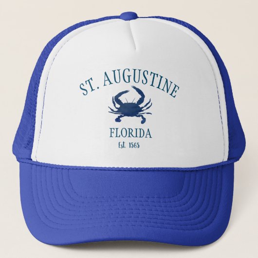St Augustine Florida Blauwe Krab Schilderij Trucker Pet (Voorkant)