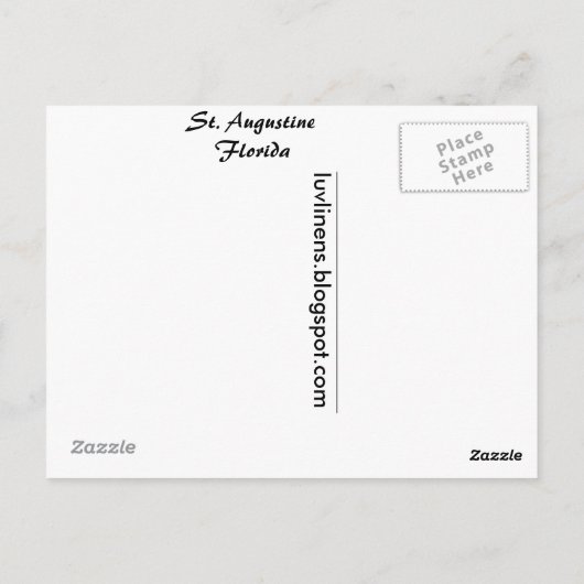 St. Augustine, Florida Briefkaart (Achterkant)