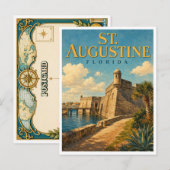 St. Augustine Florida Castillo GeoSaga Briefkaart (Voorkant / Achterkant)